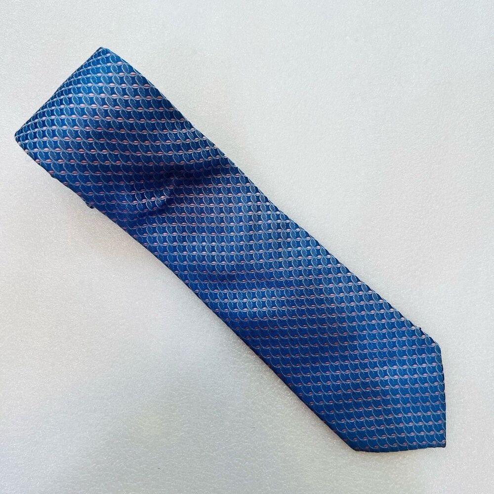 Mens Geometric Silk Tie Red Black Blue Abstract Squares Retro Necktie 58x3.75